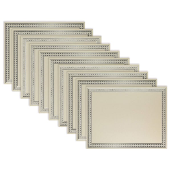 Better Office Products Award Certificate Paper, Silver Foil Metallic Border, Ivory, Letter Size, Diploma Cert Paper, 100PK 64493 - main